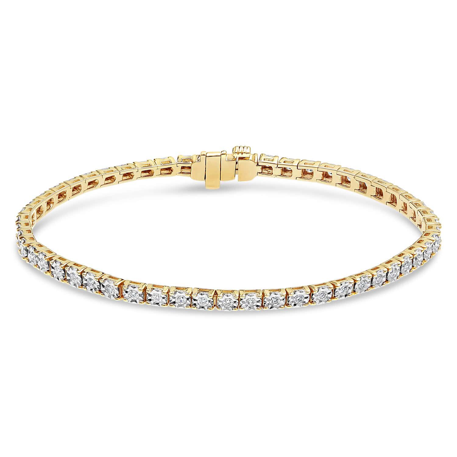 9ct White Gold 0.55ct Diamond Tennis Bracelet